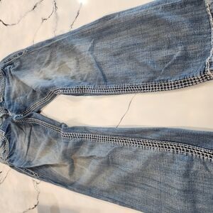 Blue Flare & Wide Leg Jeans with Distressed Look